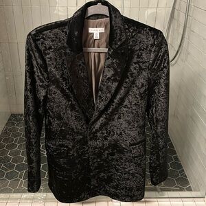 Topshop black velvet blazer